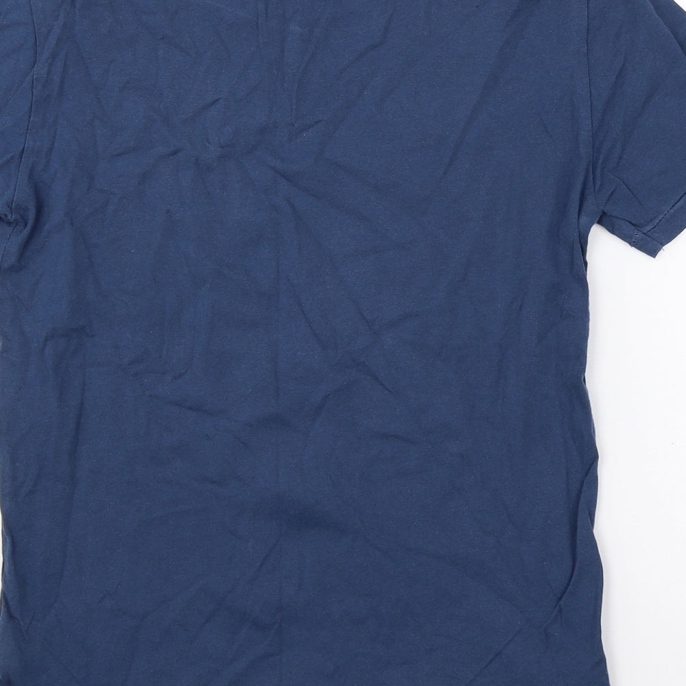 Zara Boys Boys Blue Cotton Basic T-Shirt Size 10 Years Round Neck
