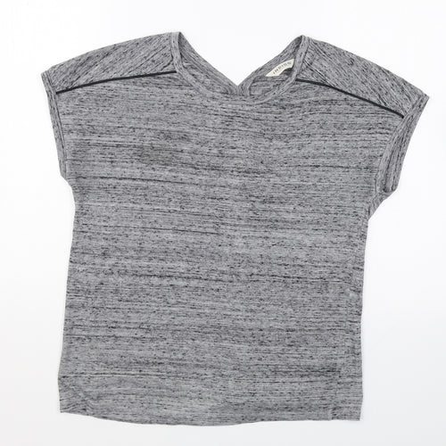Marks and Spencer Womens Grey Polyester Basic T-Shirt Size 12 Round Neck