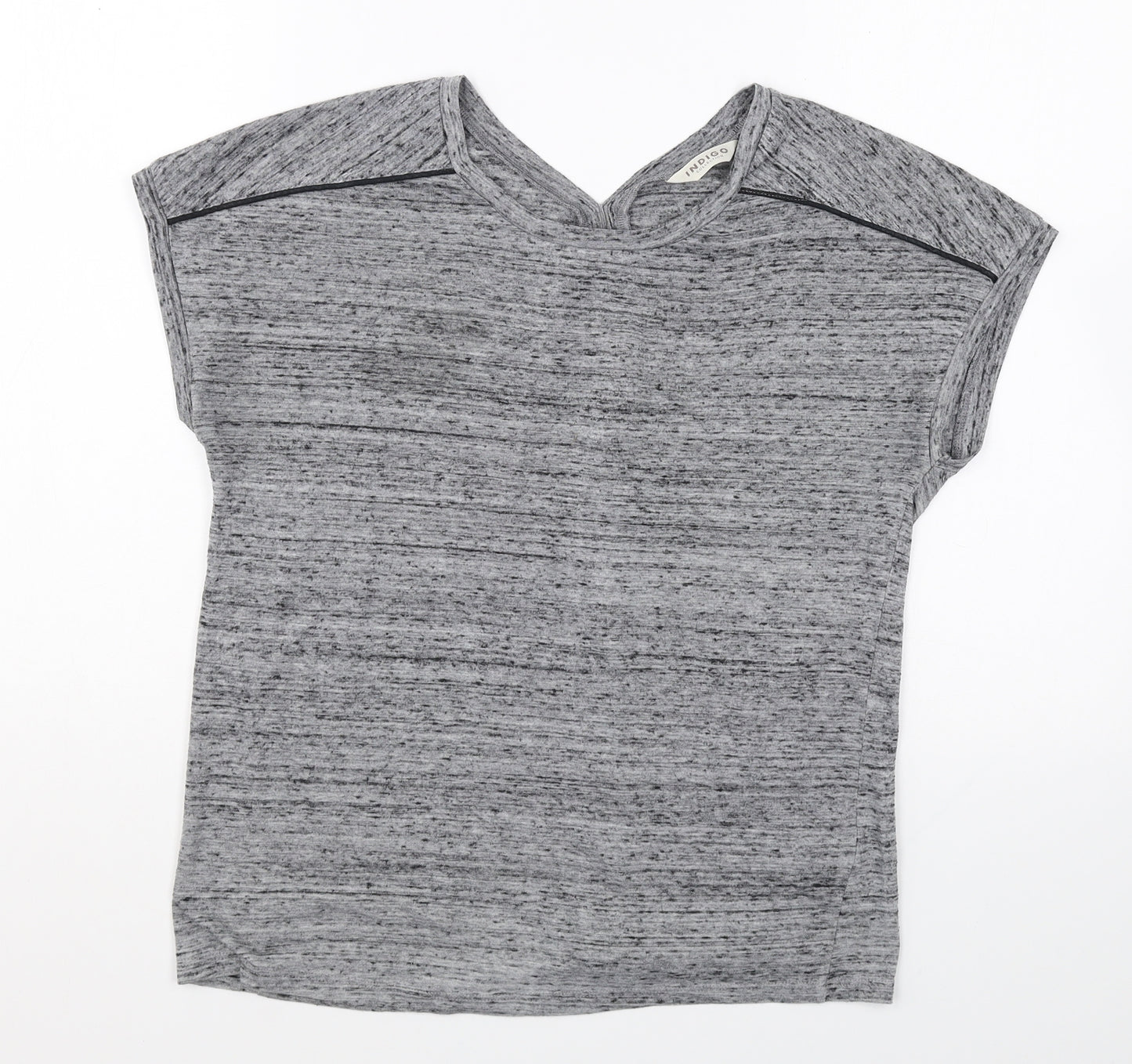 Marks and Spencer Womens Grey Polyester Basic T-Shirt Size 12 Round Neck