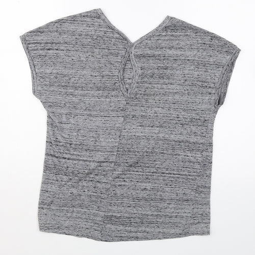 Marks and Spencer Womens Grey Polyester Basic T-Shirt Size 12 Round Neck