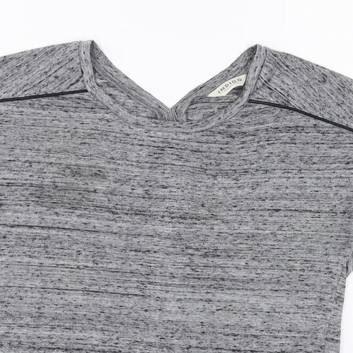 Marks and Spencer Womens Grey Polyester Basic T-Shirt Size 12 Round Neck