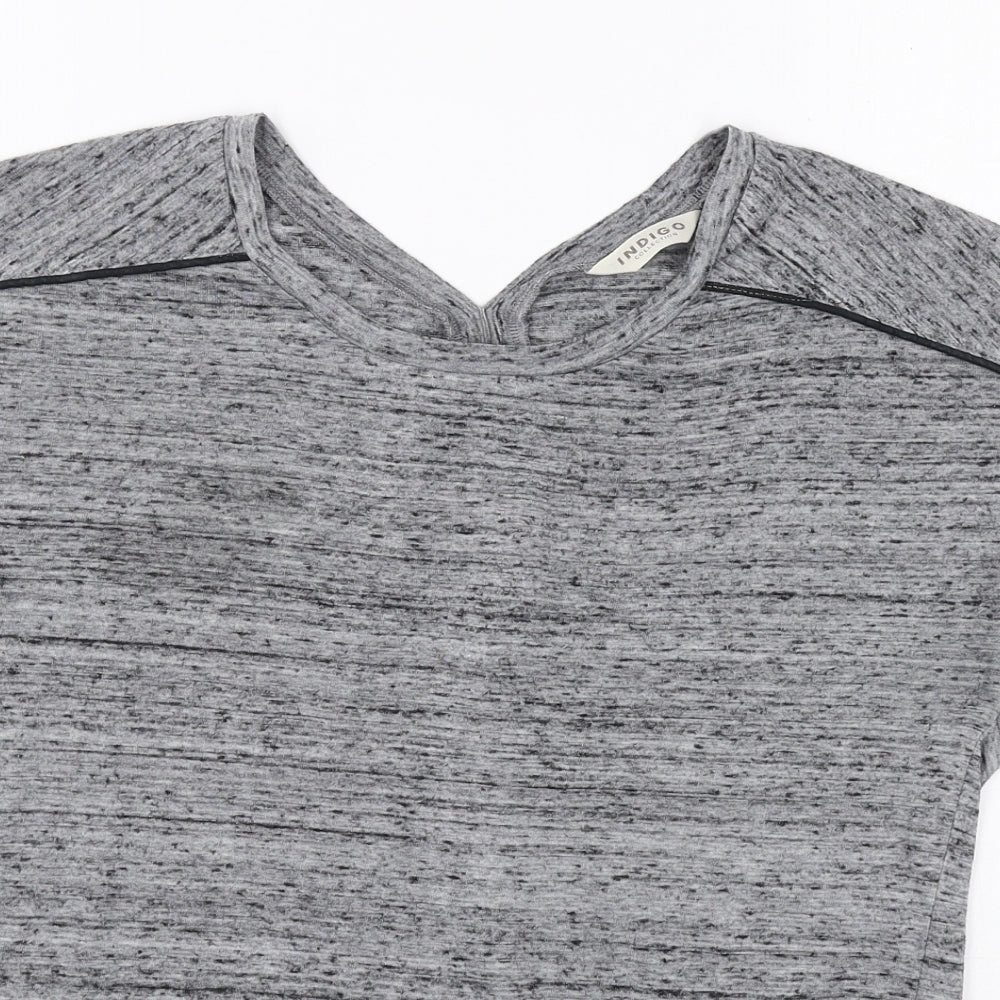 Marks and Spencer Womens Grey Polyester Basic T-Shirt Size 12 Round Neck