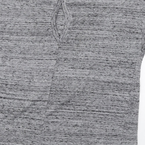 Marks and Spencer Womens Grey Polyester Basic T-Shirt Size 12 Round Neck