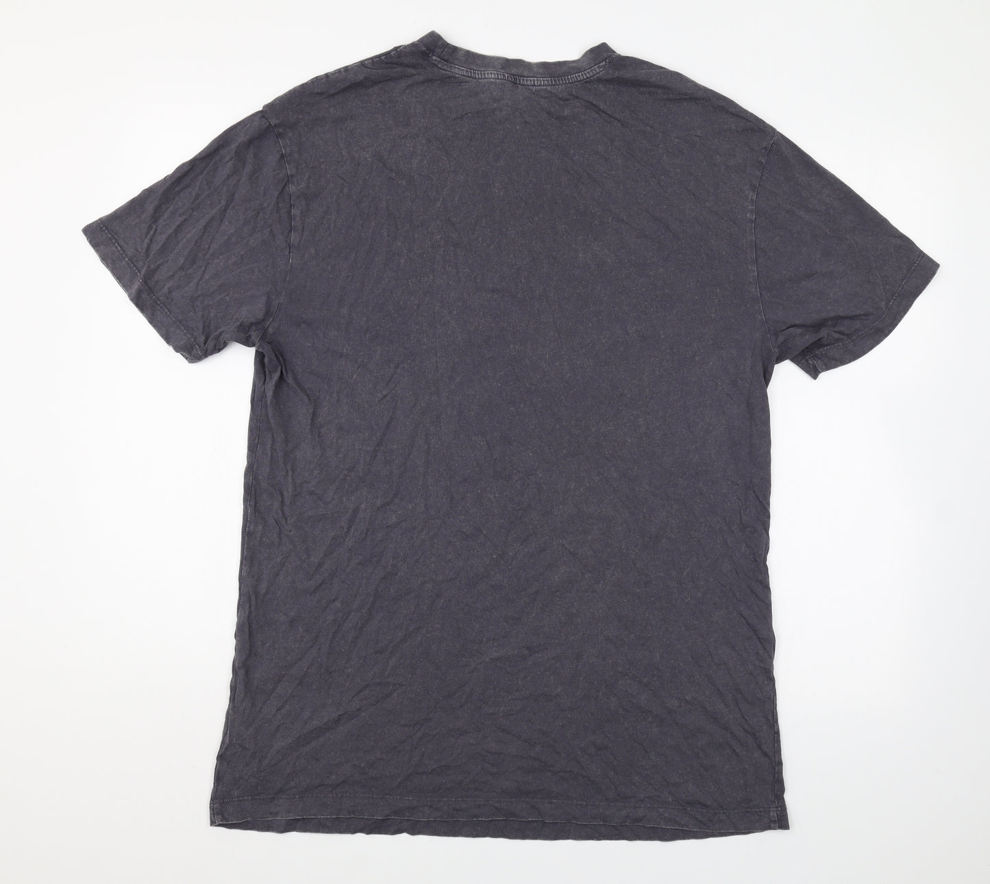 New Look Womens Grey Cotton Basic T-Shirt Size 10 Round Neck