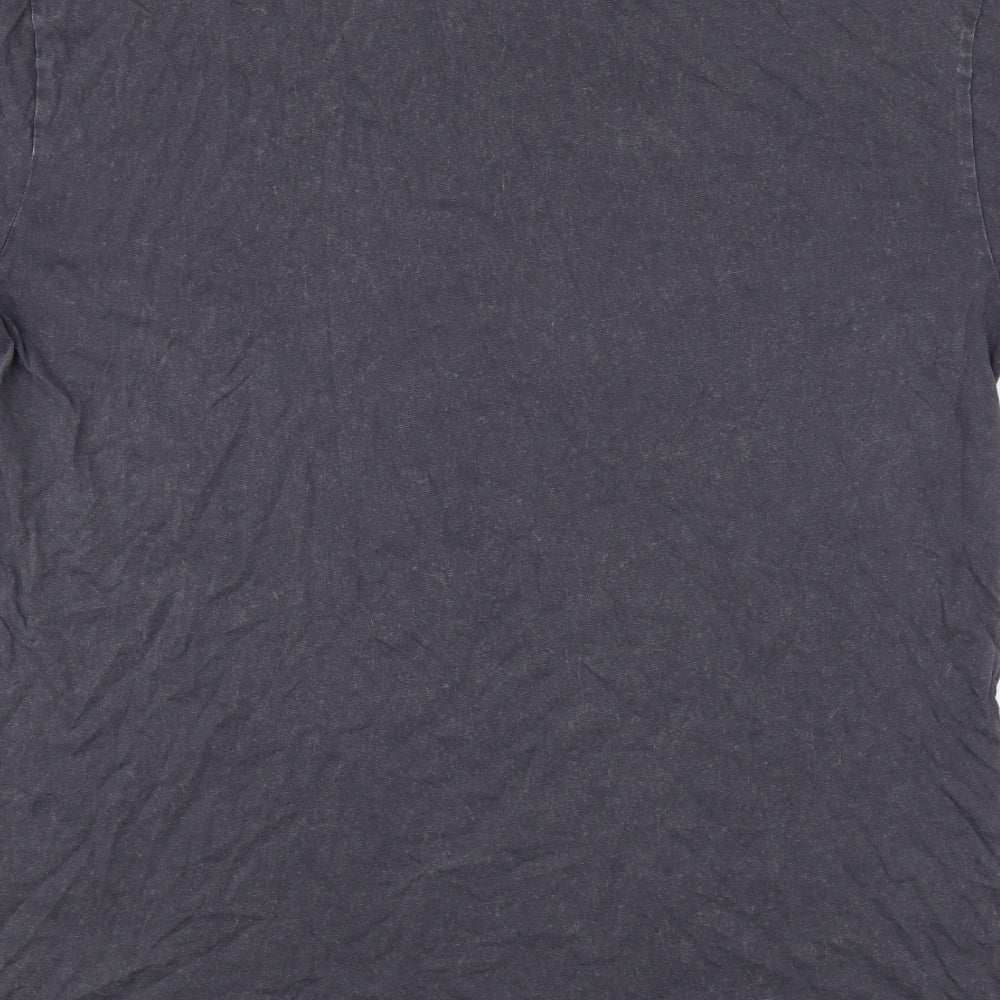 New Look Womens Grey Cotton Basic T-Shirt Size 10 Round Neck