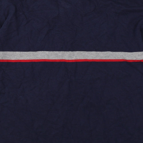 ES Sport Mens Blue Cotton Polo Size L Collared Button