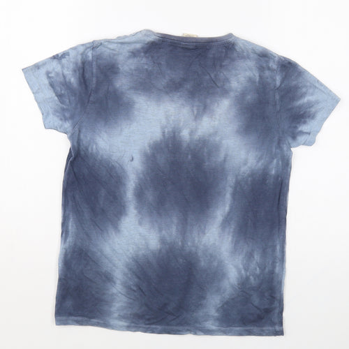 Scotch & Soda Boys Blue Geometric Cotton Basic T-Shirt Size 10 Years Round Neck - Tie Dye