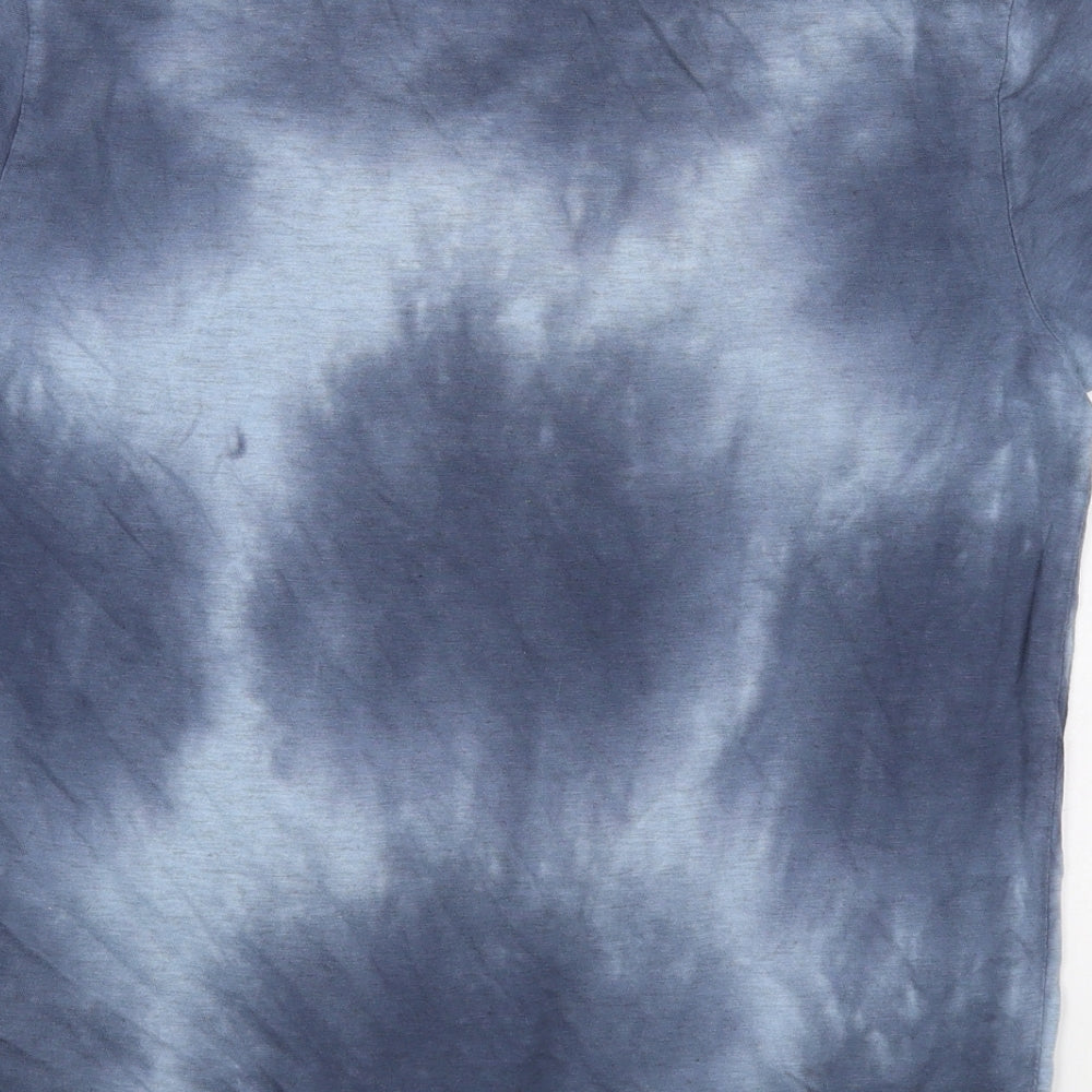 Scotch & Soda Boys Blue Geometric Cotton Basic T-Shirt Size 10 Years Round Neck - Tie Dye
