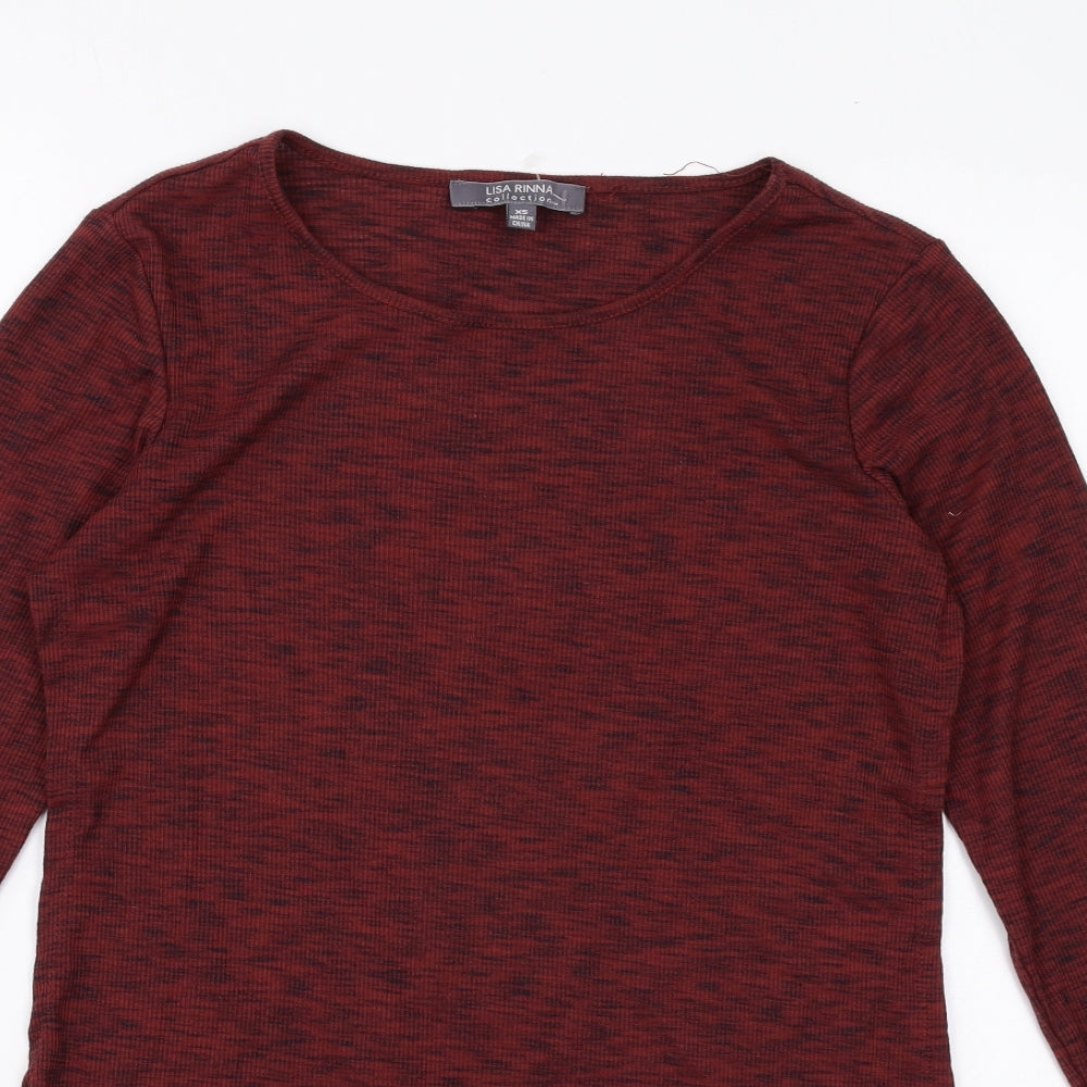 Lisa Rinna Womens Red Cotton Basic T-Shirt Size XS Round Neck