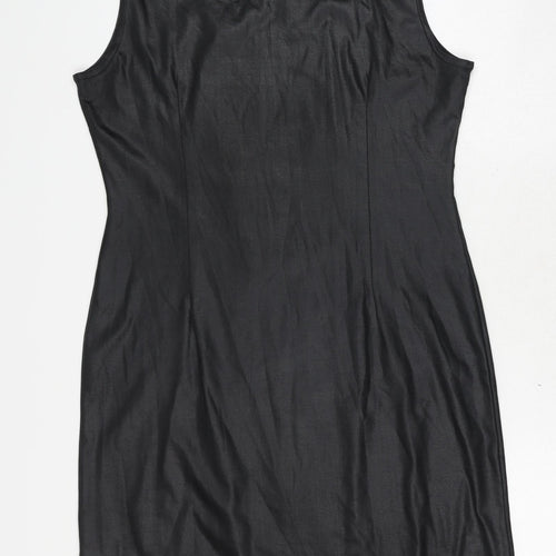 Kit Womens Black Polyester Pencil Dress Size 16 Boat Neck Pullover