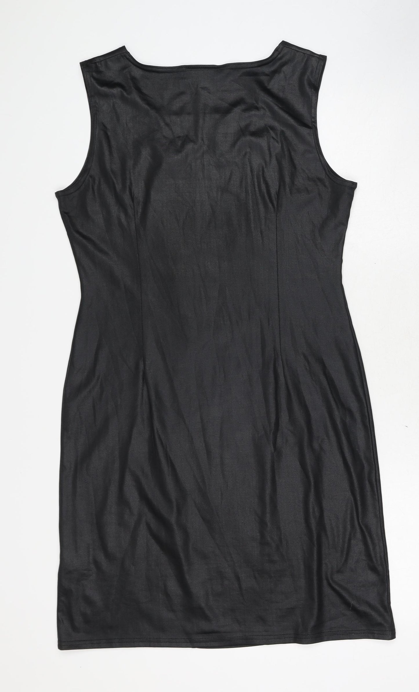 Kit Womens Black Polyester Pencil Dress Size 16 Boat Neck Pullover