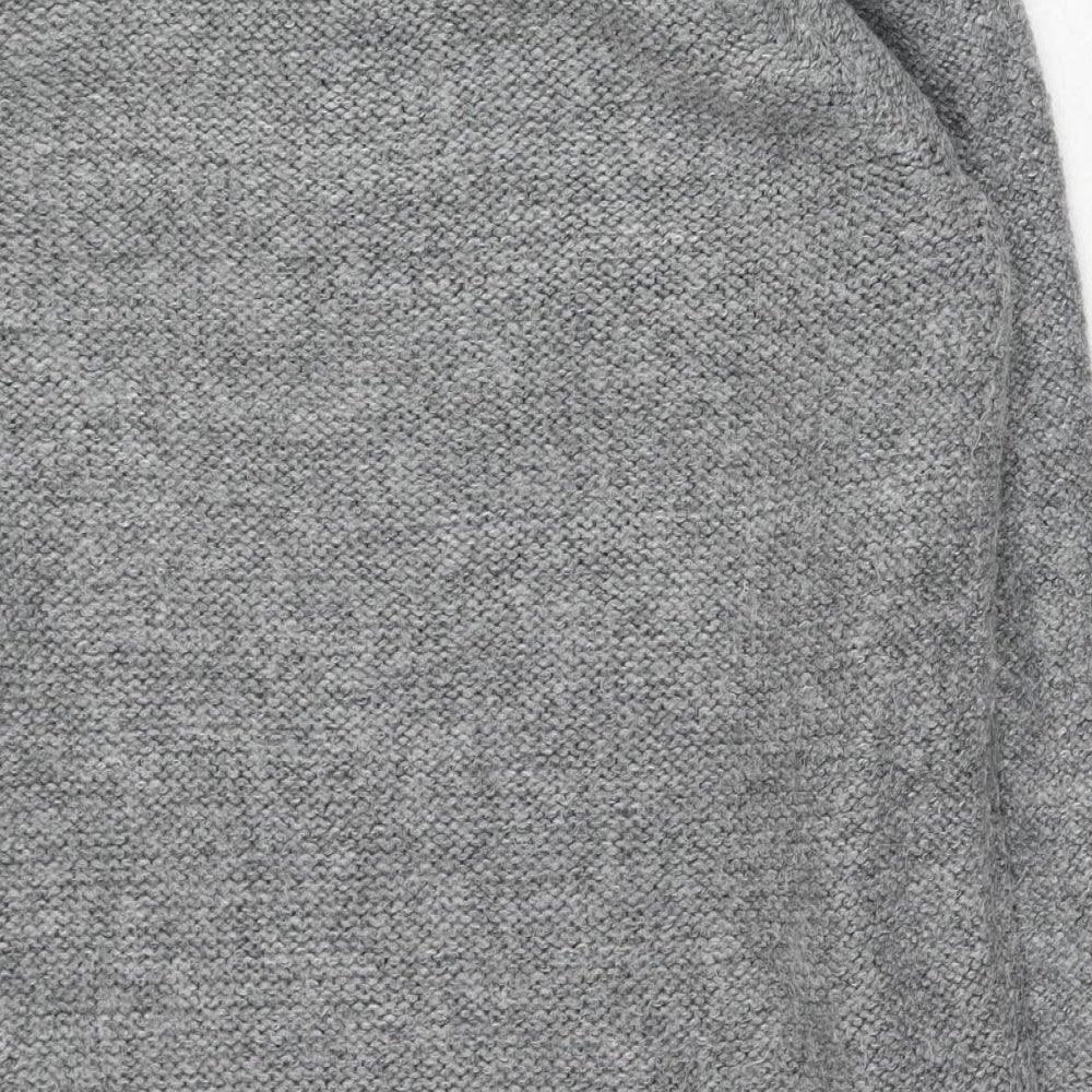 Marks and Spencer Womens Grey Boat Neck Acrylic Pullover Jumper Size L