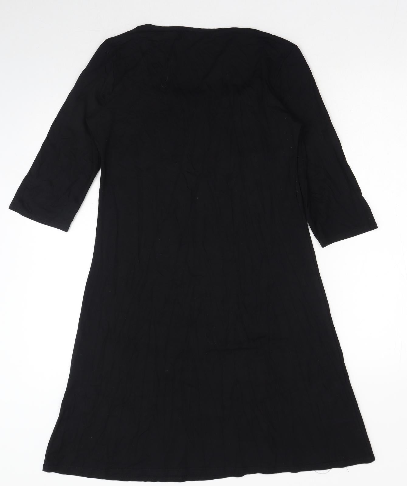 TU Womens Black Viscose A-Line Size 12 Square Neck Pullover