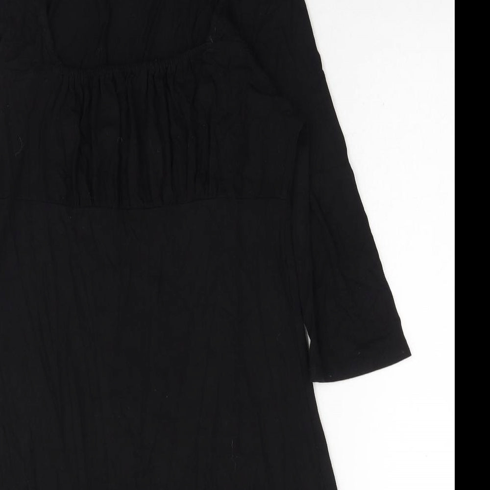 TU Womens Black Viscose A-Line Size 12 Square Neck Pullover