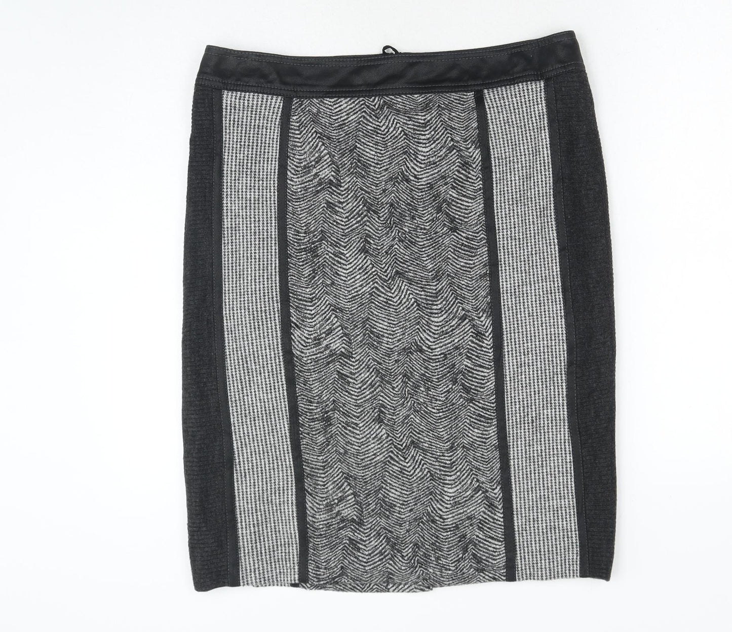 Gelco Womens Black Geometric Polyester Straight & Pencil Skirt Size 16 Zip