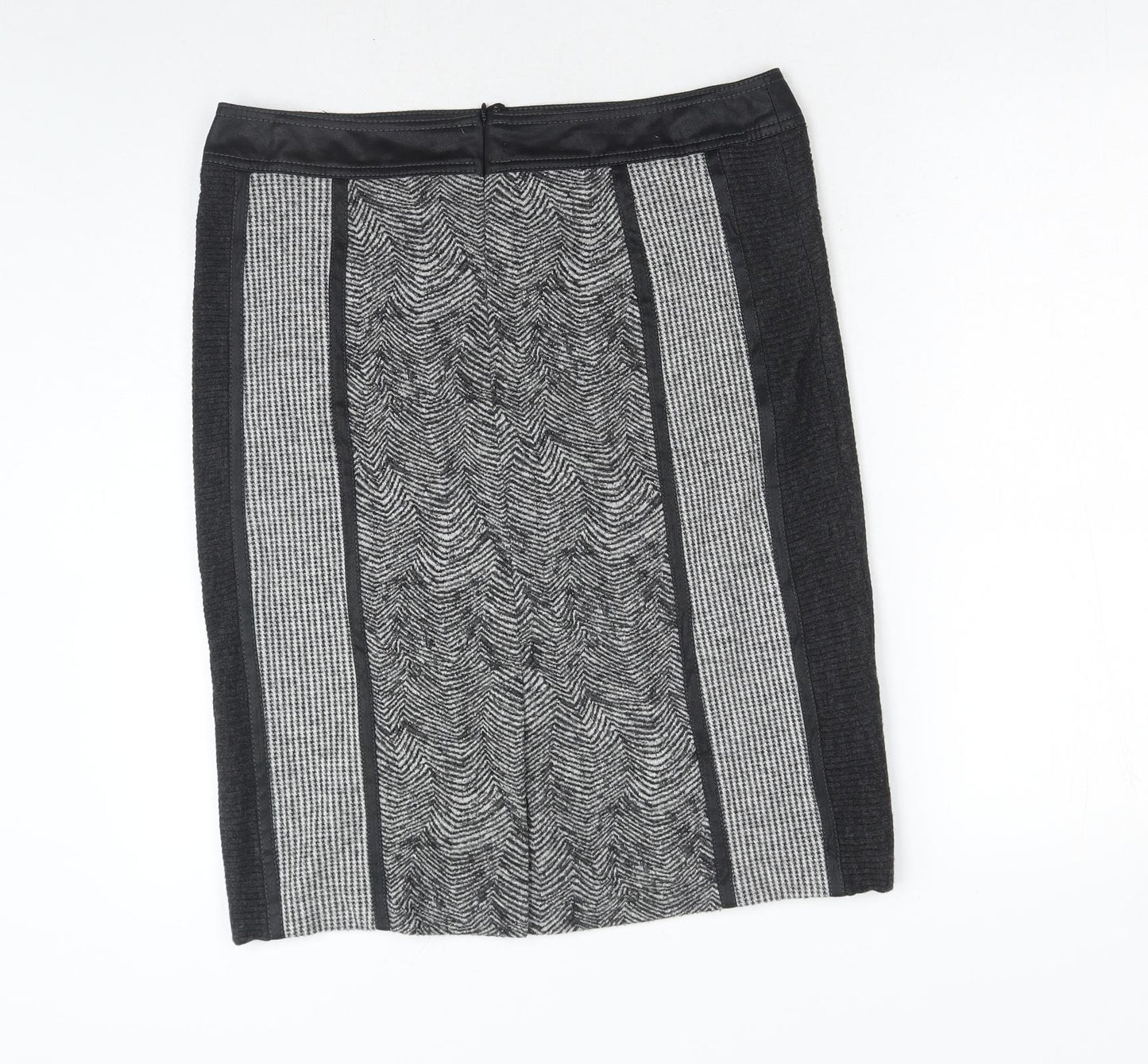 Gelco Womens Black Geometric Polyester Straight & Pencil Skirt Size 16 Zip