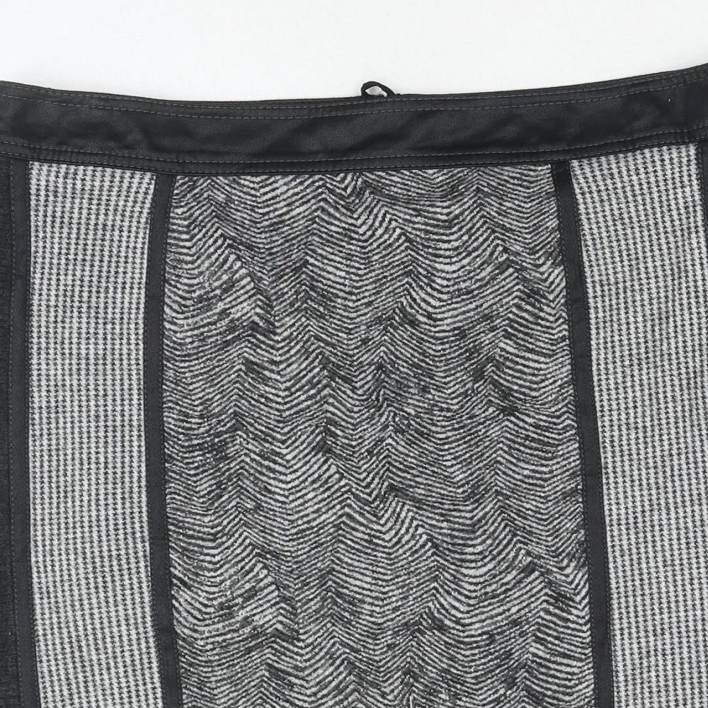 Gelco Womens Black Geometric Polyester Straight & Pencil Skirt Size 16 Zip
