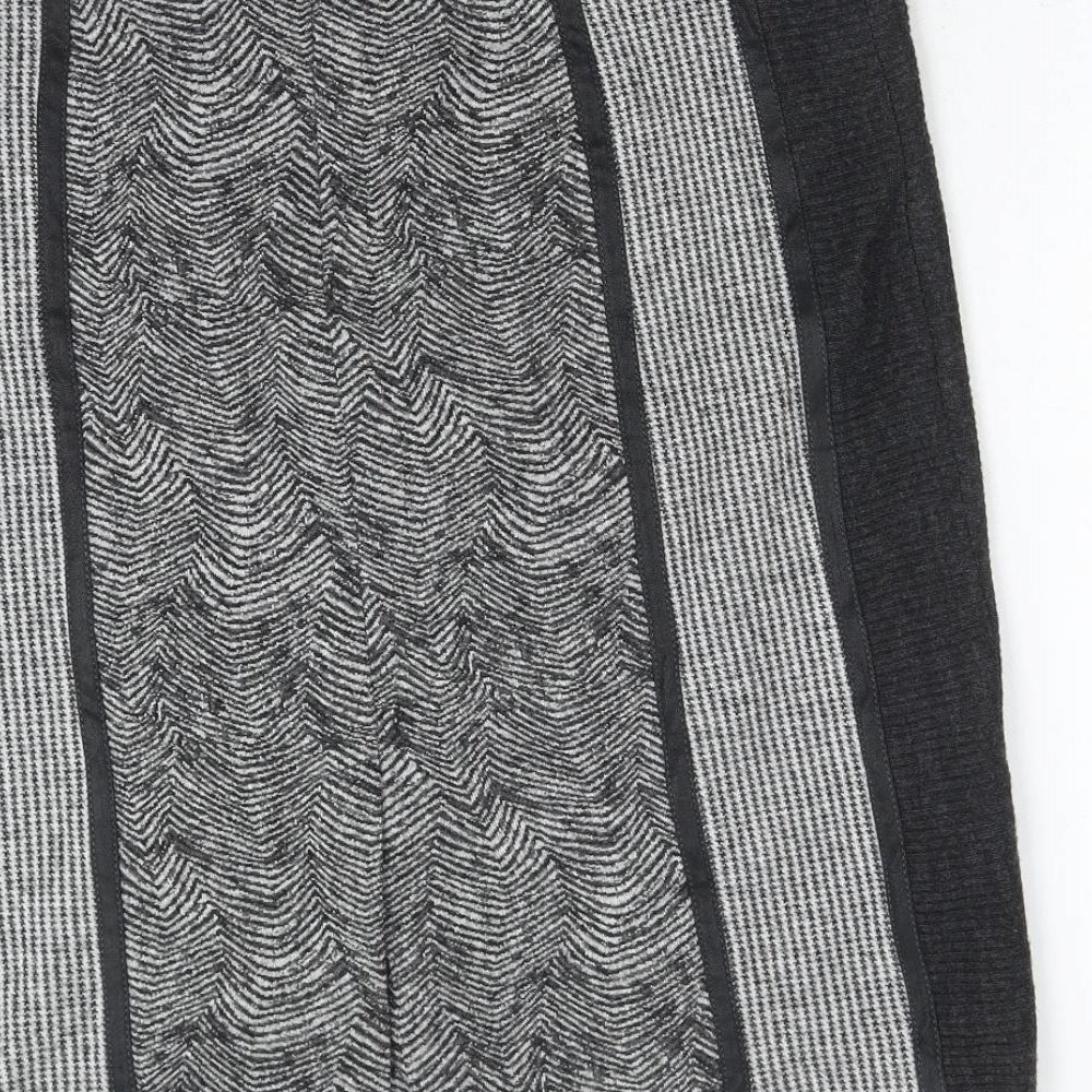 Gelco Womens Black Geometric Polyester Straight & Pencil Skirt Size 16 Zip