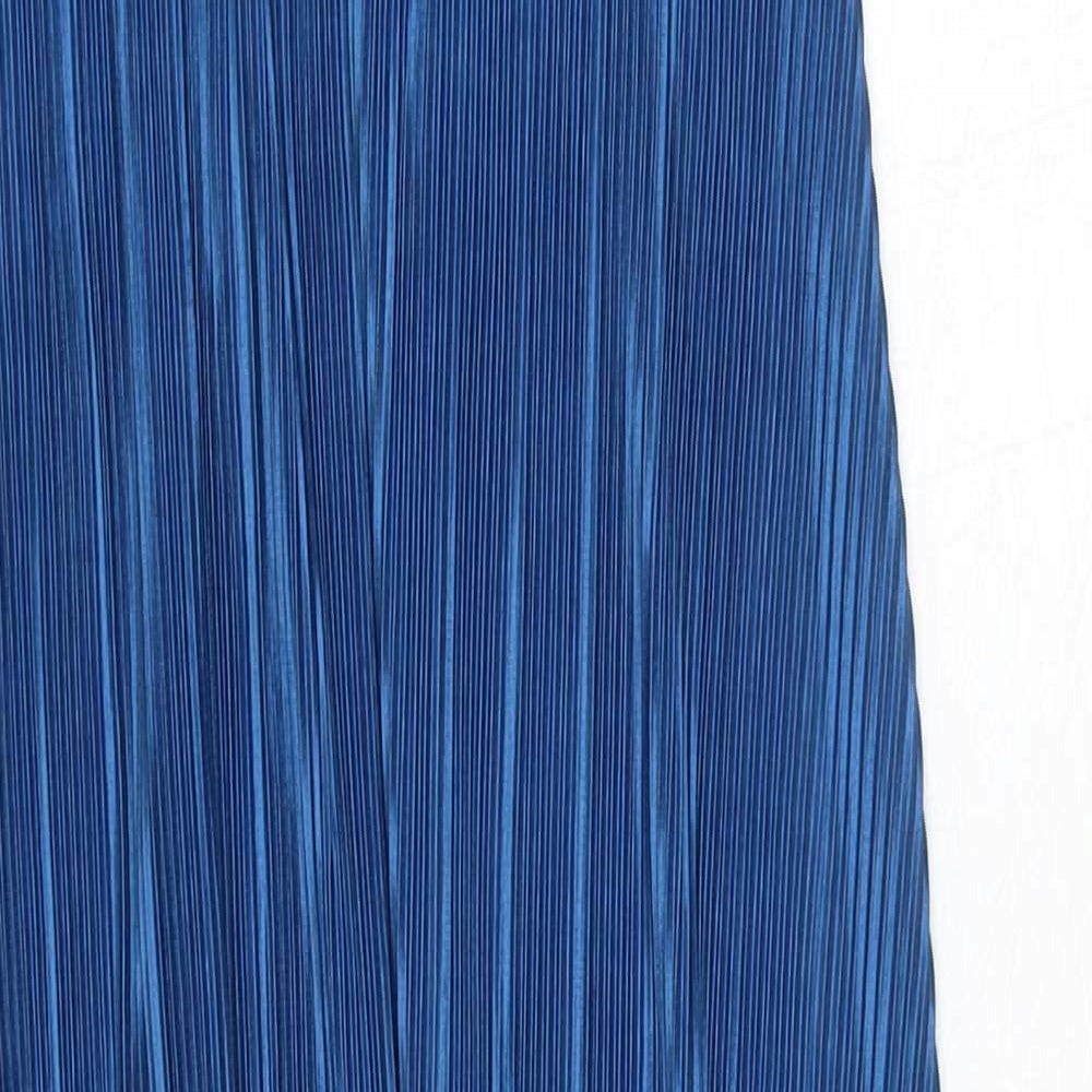Zara Womens Blue Polyester A-Line Size S V-Neck Pullover