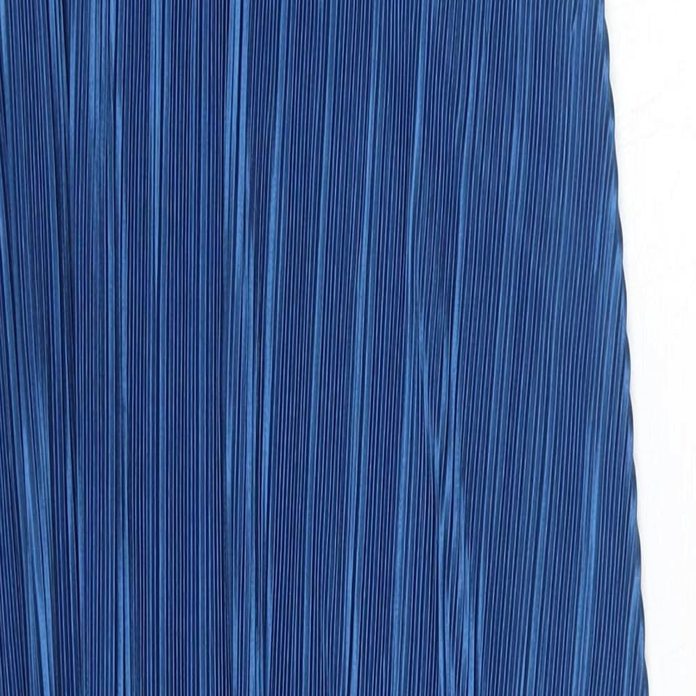 Zara Womens Blue Polyester A-Line Size S V-Neck Pullover
