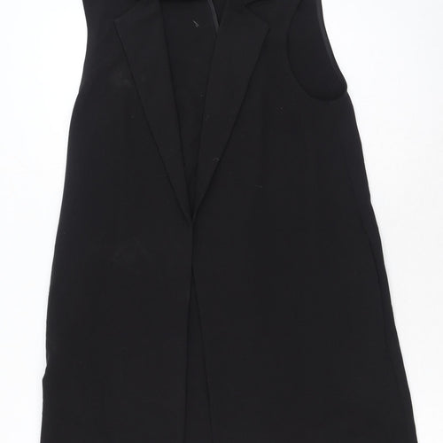 Matalan Womens Black Gilet Waistcoat Size 8 - Longline