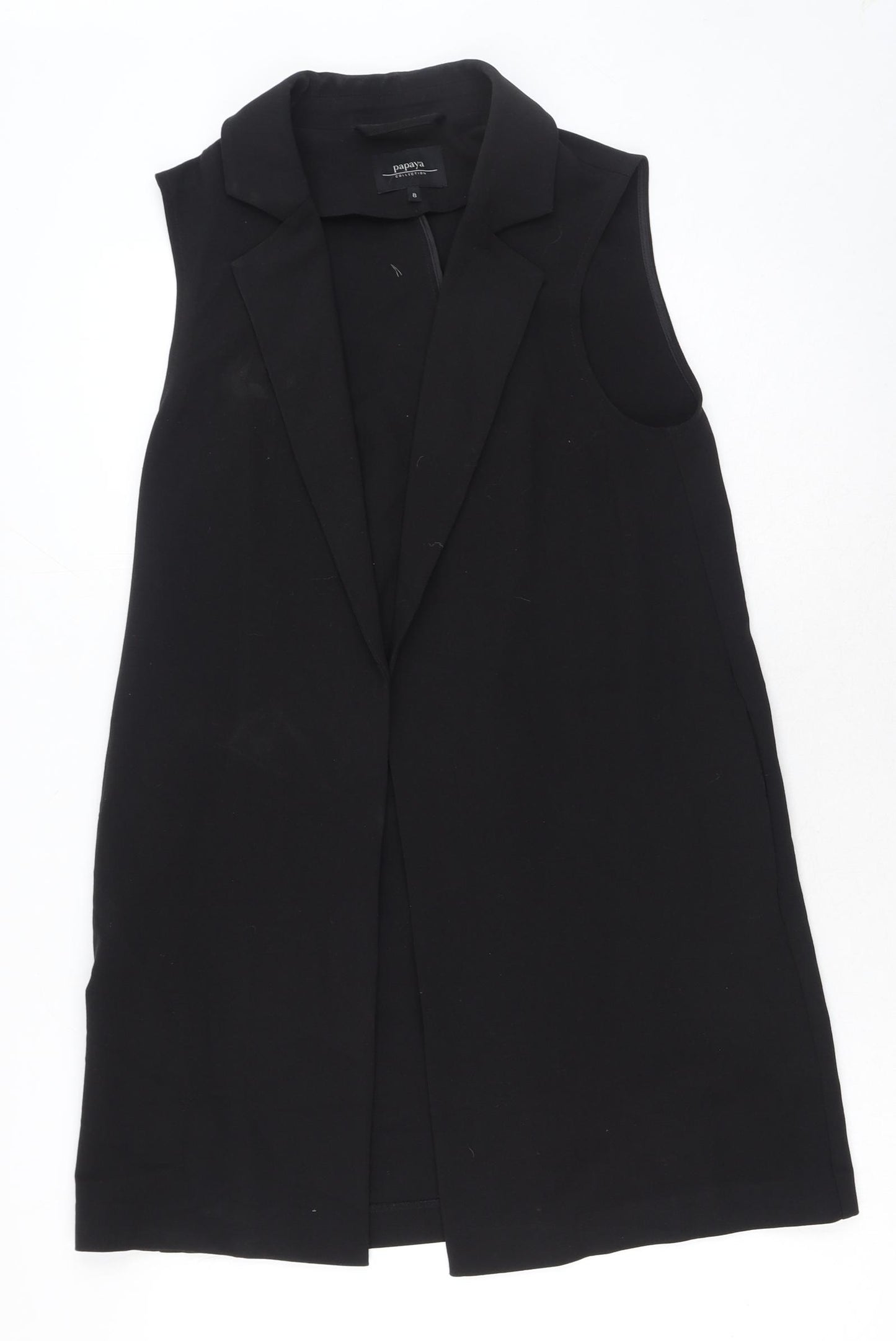 Matalan Womens Black Gilet Waistcoat Size 8 - Longline