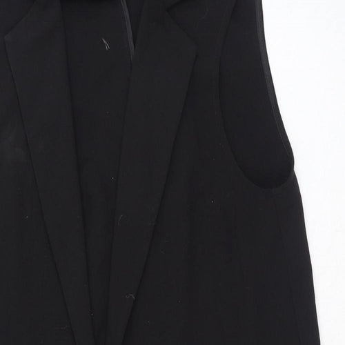 Matalan Womens Black Gilet Waistcoat Size 8 - Longline