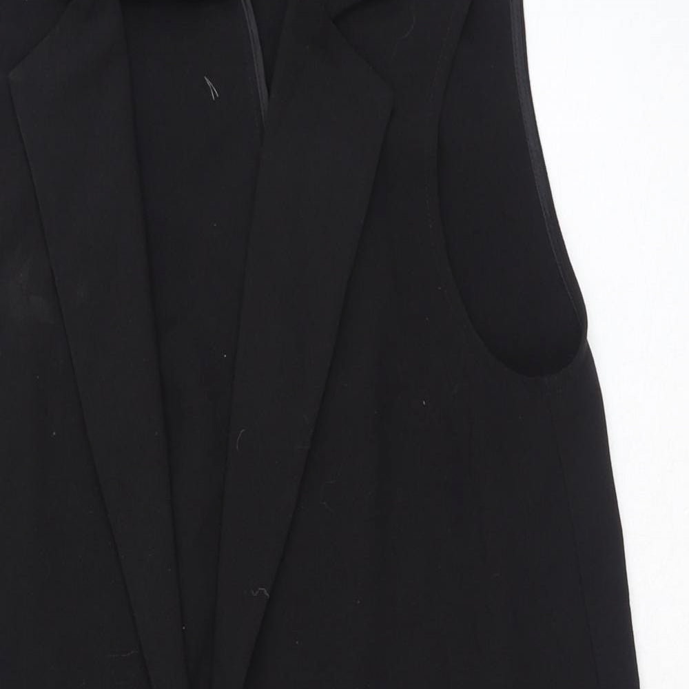 Matalan Womens Black Gilet Waistcoat Size 8 - Longline