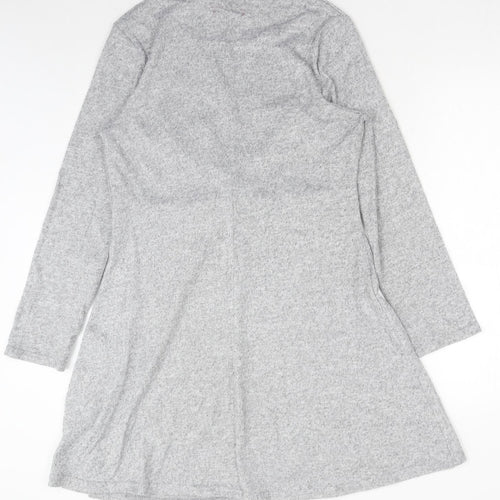 Jane Austin Womens Grey Polyester Skater Dress Size 16 Boat Neck Pullover - Twist Detail