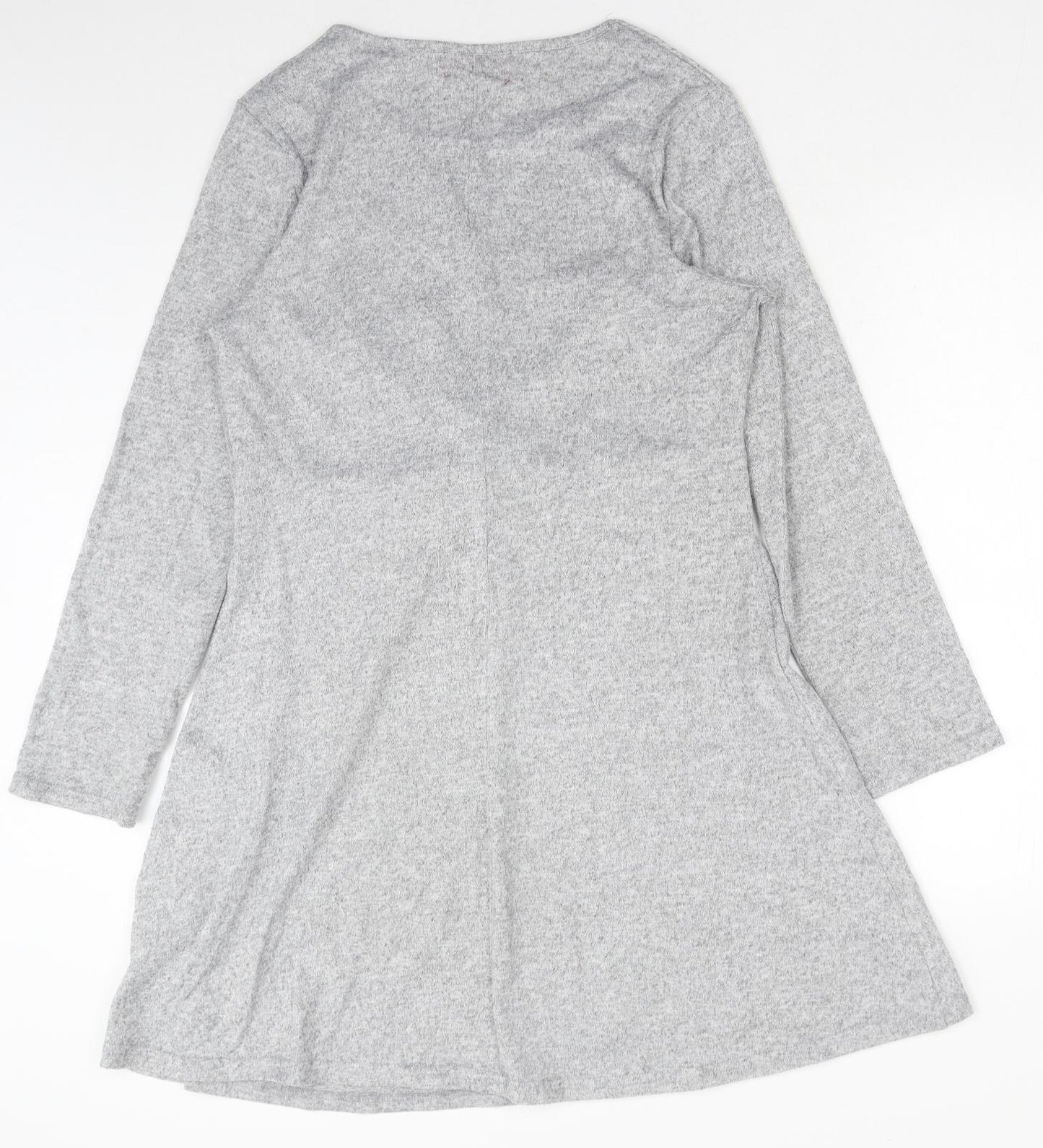 Jane Austin Womens Grey Polyester Skater Dress Size 16 Boat Neck Pullover - Twist Detail