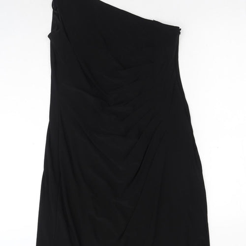JS Boutique Womens Black Polyester A-Line Size 14 Off the Shoulder Zip