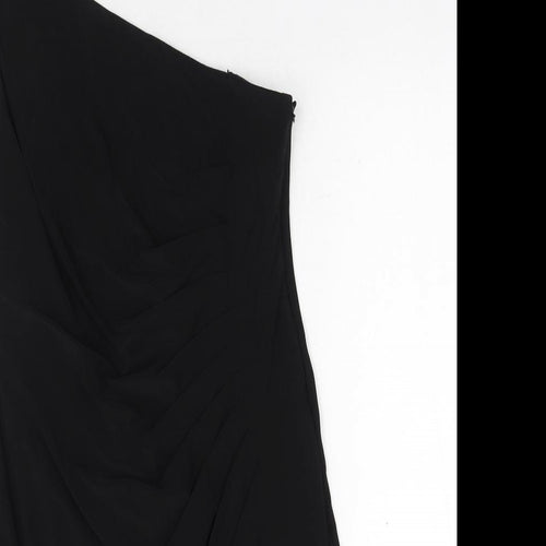 JS Boutique Womens Black Polyester A-Line Size 14 Off the Shoulder Zip