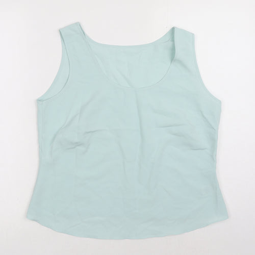 Marks and Spencer Womens Blue Polyester Basic Tank Size 14 Round Neck