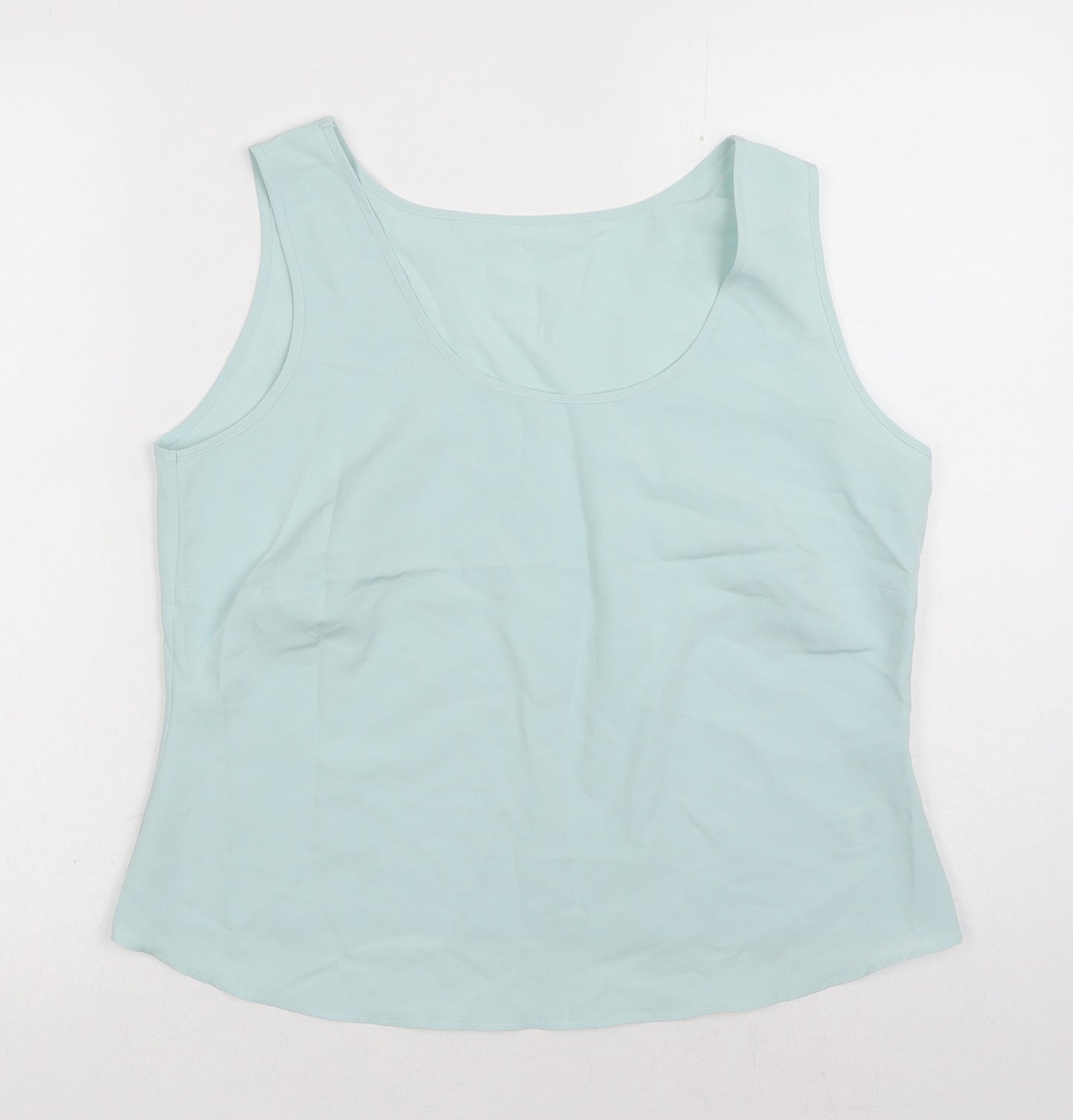 Marks and Spencer Womens Blue Polyester Basic Tank Size 14 Round Neck