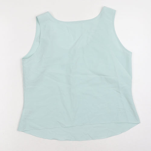 Marks and Spencer Womens Blue Polyester Basic Tank Size 14 Round Neck