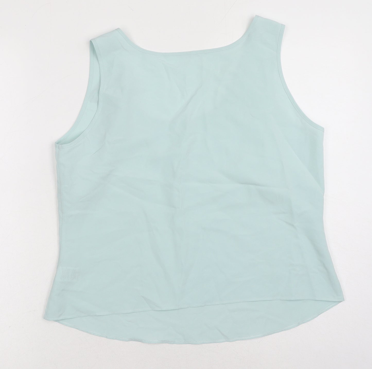 Marks and Spencer Womens Blue Polyester Basic Tank Size 14 Round Neck