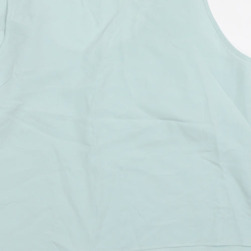 Marks and Spencer Womens Blue Polyester Basic Tank Size 14 Round Neck