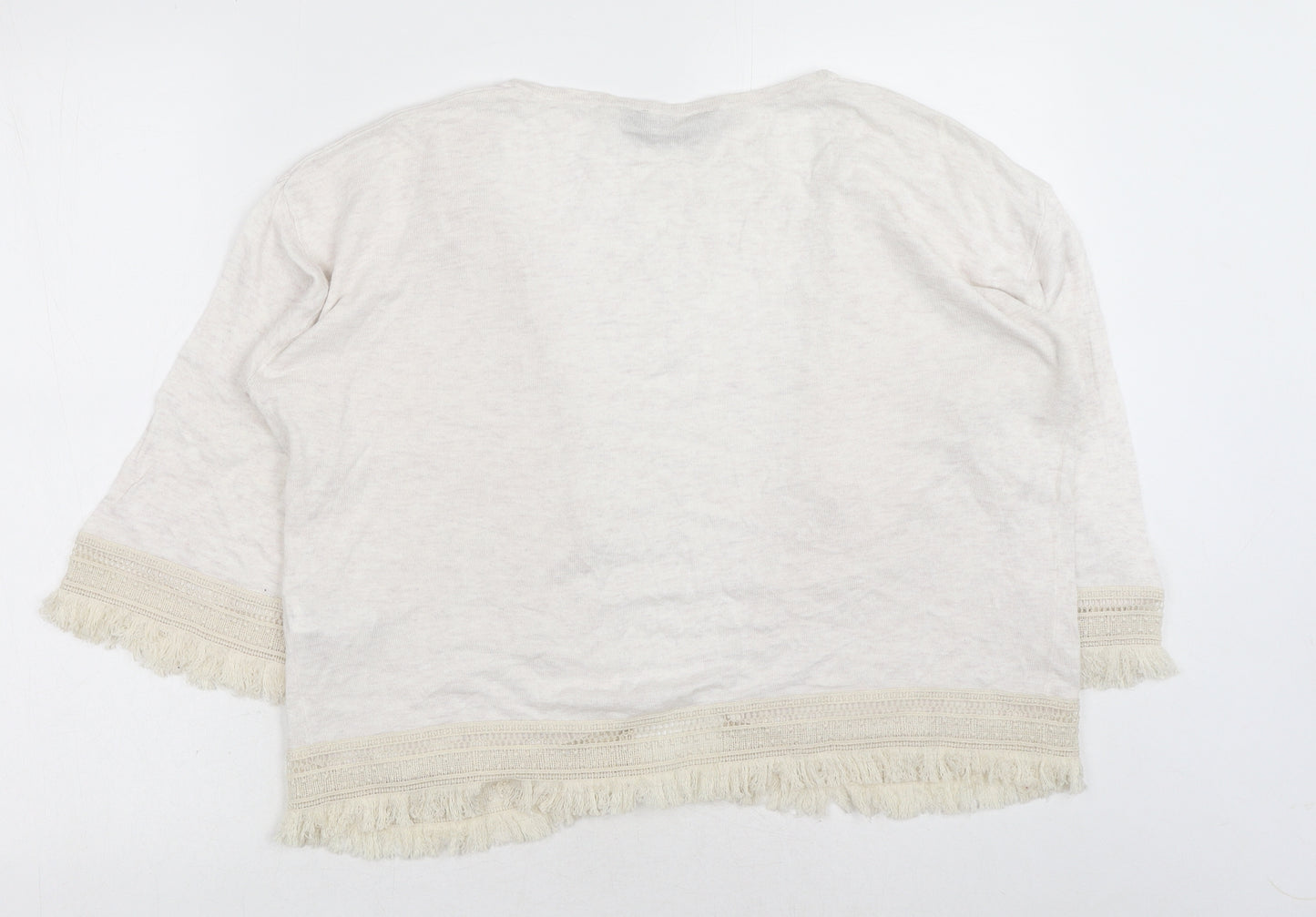 Dorothy Perkins Womens Ivory V-Neck Polyester Shrug Jumper Size L