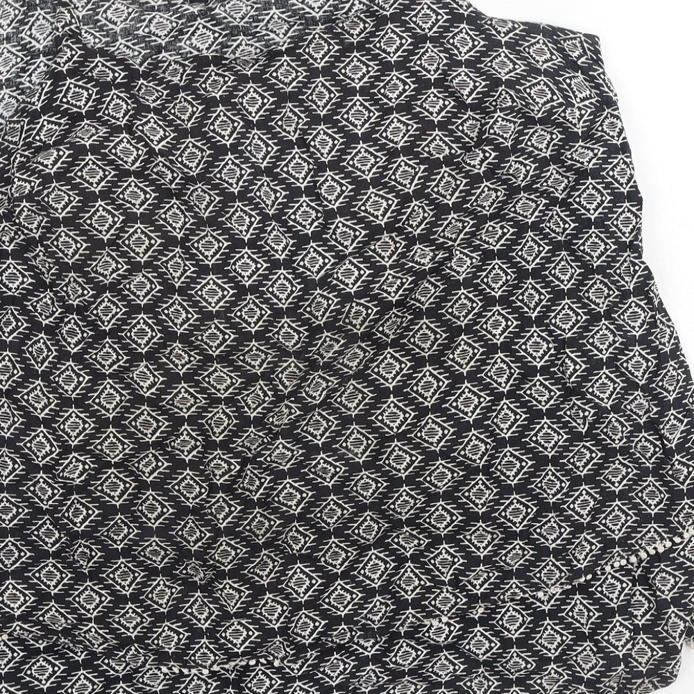 Debenhams Womens Black Geometric Viscose Basic Tank Size 20 Square Neck