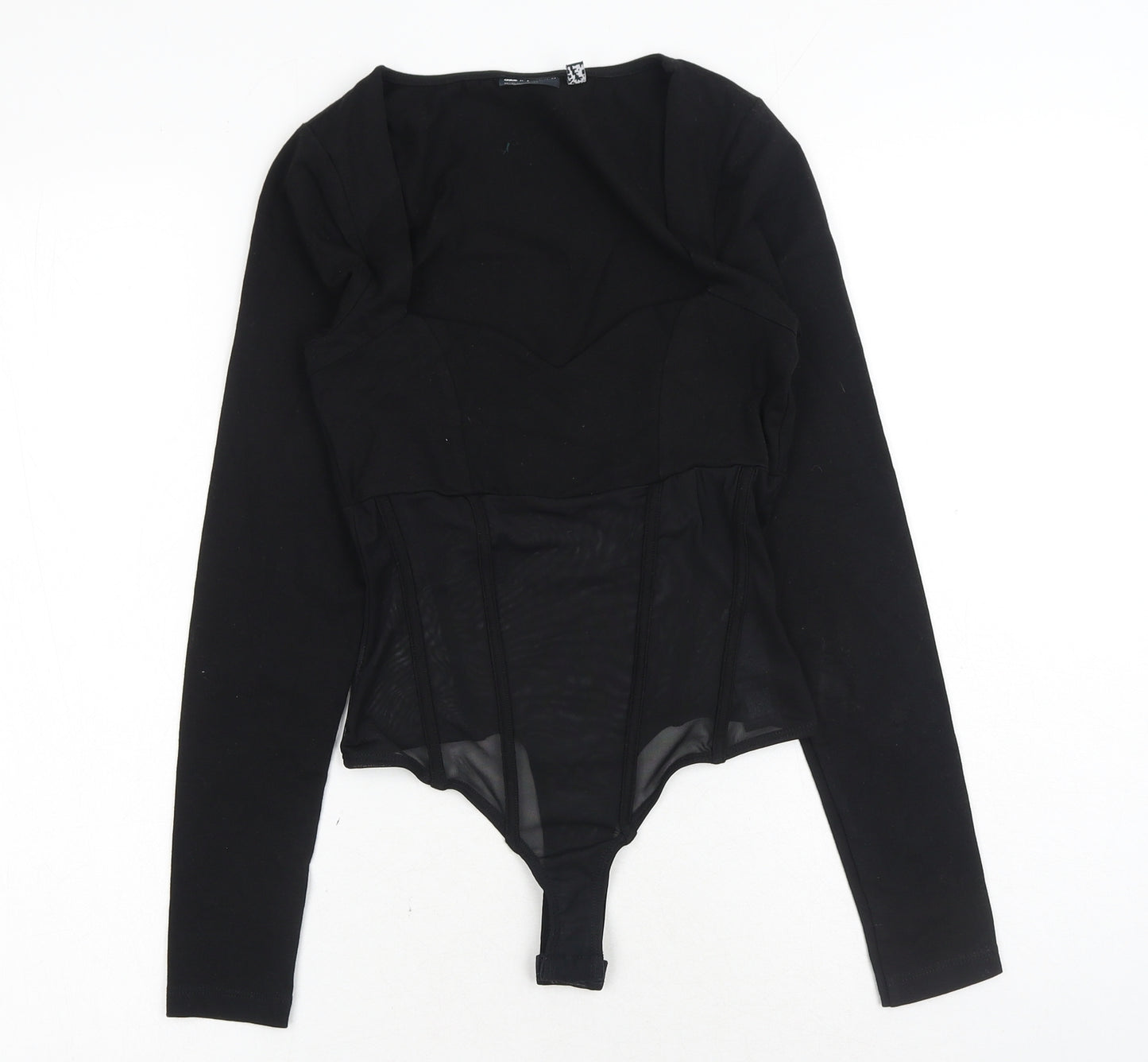 ASOS Womens Black Cotton Bodysuit One-Piece Size 6 Snap