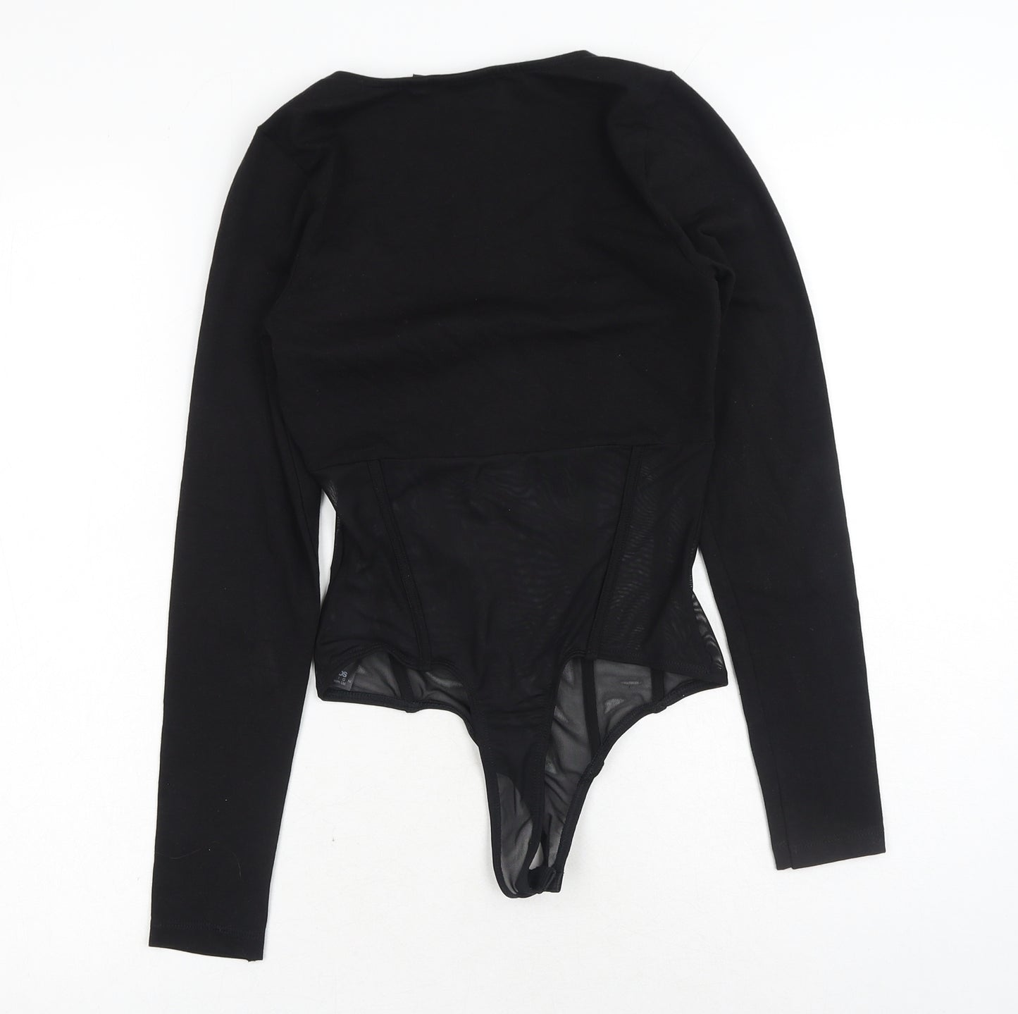 ASOS Womens Black Cotton Bodysuit One-Piece Size 6 Snap