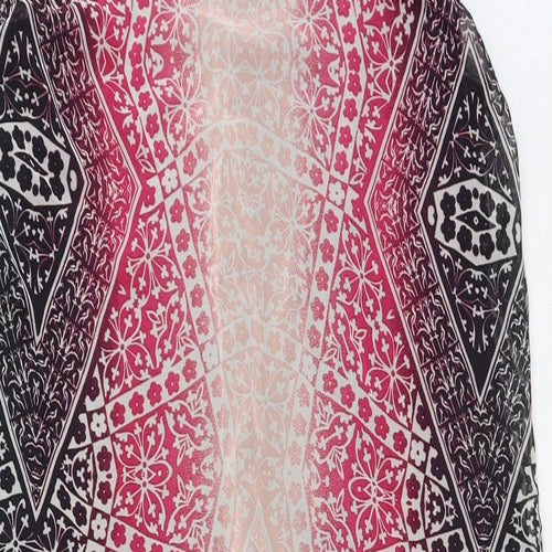 Papaya Womens Pink Geometric Polyester Shift Size 12 Boat Neck Pullover