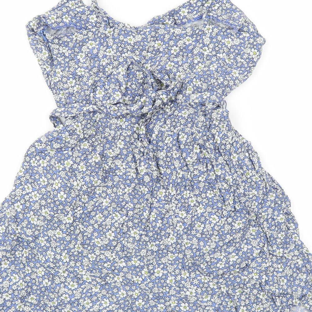 F&F Womens Black Floral Viscose Playsuit One-Piece Size 10 Tie