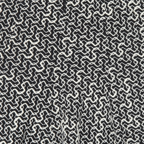 Essentials Womens Black Geometric Wool Flare Skirt Size 12 Zip