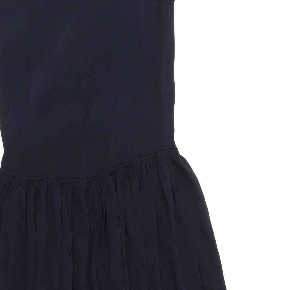Zara Womens Blue Polyester Maxi Size M Boat Neck Pullover