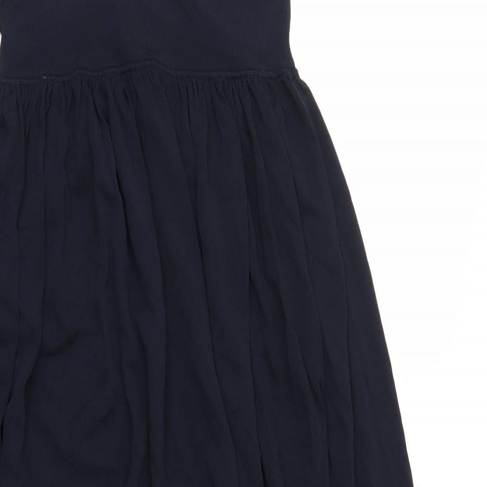 Zara Womens Blue Polyester Maxi Size M Boat Neck Pullover