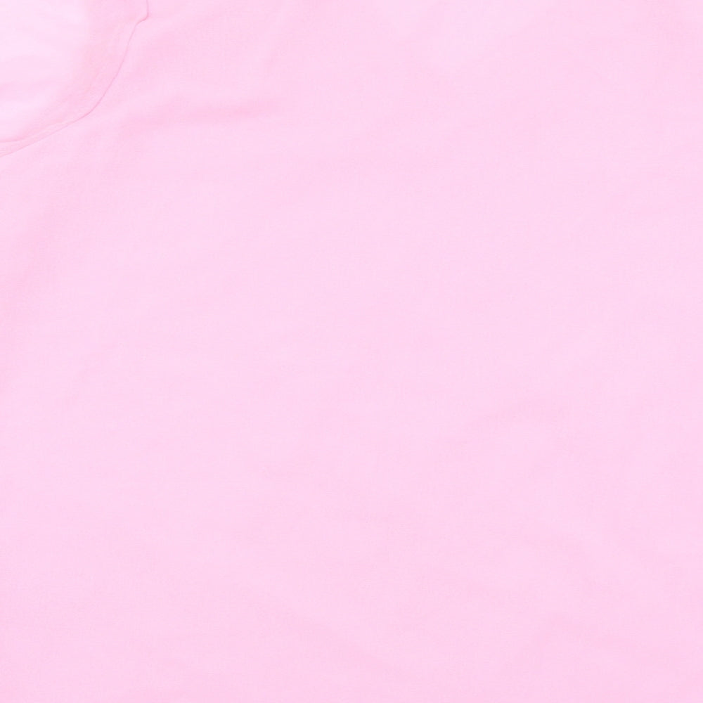 Joanna Hope Womens Pink Floral Polyester Basic Blouse Size 24 V-Neck