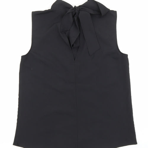 H&M Womens Black Polyester Basic Blouse Size S Mock Neck