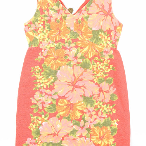 Tracy Feith Womens Multicoloured Floral 100% Cotton Tank Dress Size 10 V-Neck Zip
