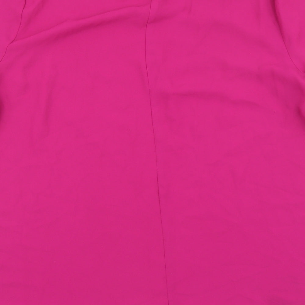 Capsule Womens Pink Polyester Basic T-Shirt Size 18 Round Neck - Sequin Sleeve Trim